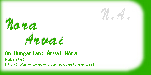 nora arvai business card