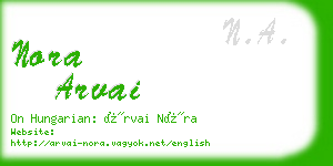 nora arvai business card